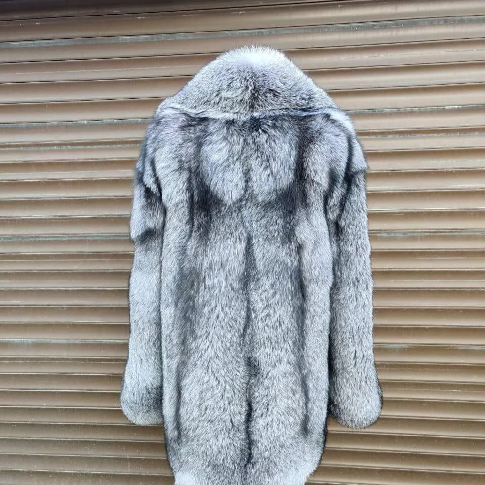 Mens Frost Fox Fur Coat, Size L - Picture 2 of 5